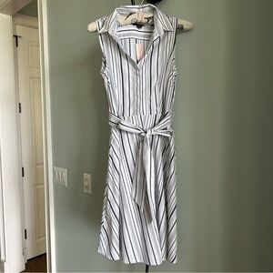 NWT ANN TAYLOR FACTORY
STRIPED POCKET SHIRTDRESS